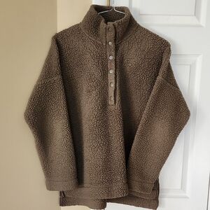 Women's Green Sherpa Sweater, Aerie Medium